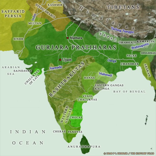 Map of India c.AD 900