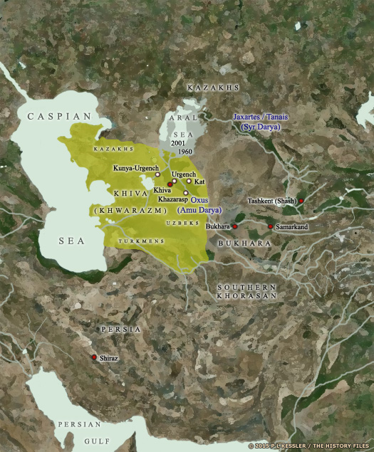 Map of the khanate of Khiva