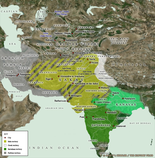 Map of Central Asia & India c.50 BC